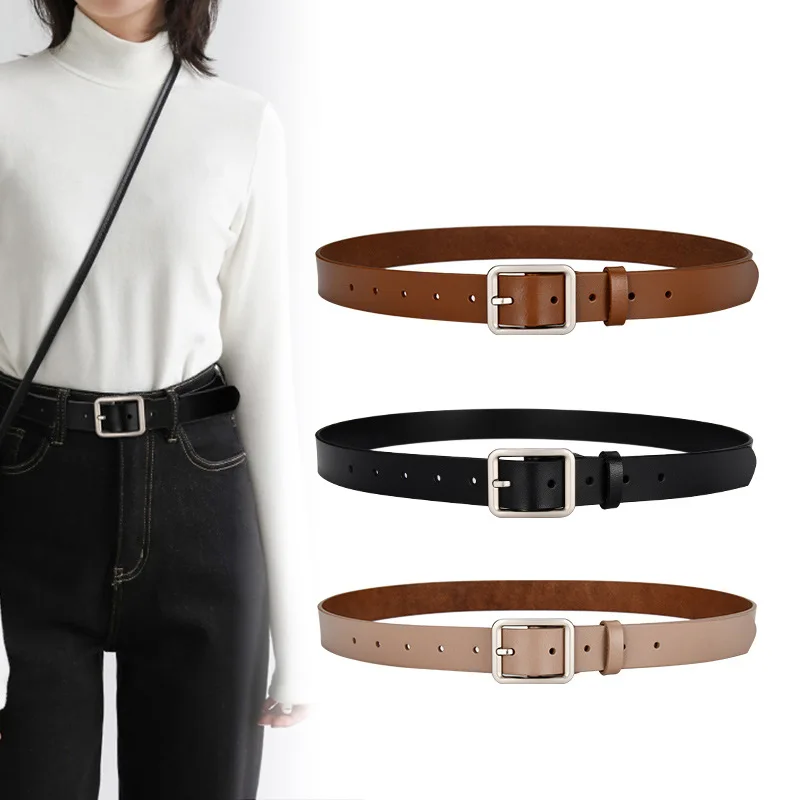 Top Trends: New Fashion Simple Thin Belts Ladies Leather Belt Alloy Pin Buckle Retro Jeans Belt Designer Girdle Women High Quality Shoppable Styles