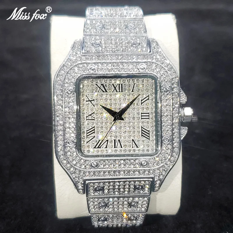 Top Trends: Classic Square Watch Luxury Full Diamond High Quality Quartz Watches Men Top Brand Original Iced Out Hip Hop Male Clock Hot Sale Shoppable Styles