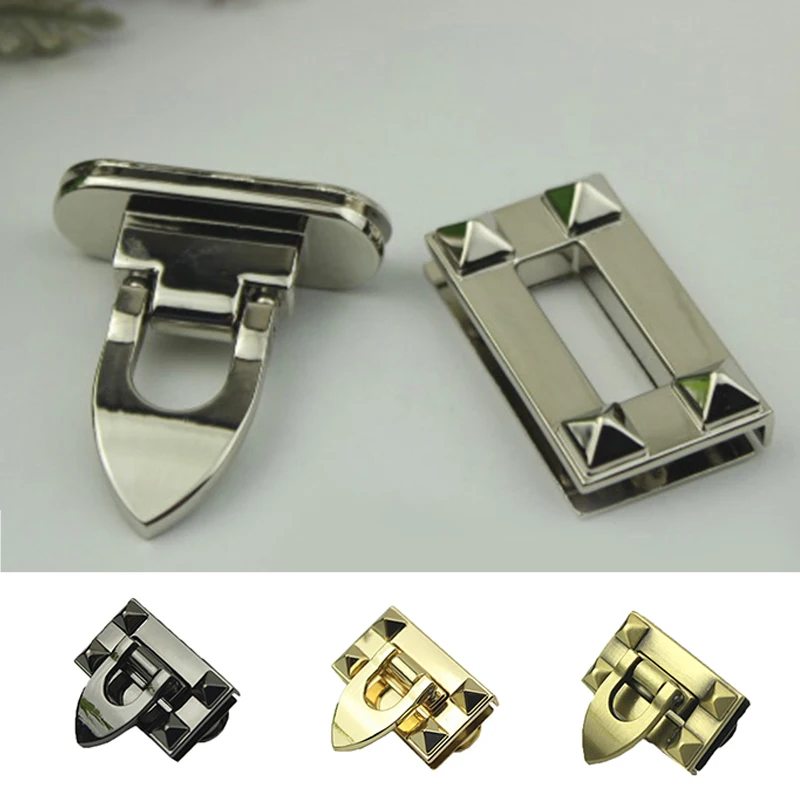 Top Trends: Square Metal Turn Lock Twist Locks DIY Bag Accessory Bag Buckle Hardware Golden Silver Black Bronze Handbags Shoulder Bags Clasp Shoppable Styles - Image 3