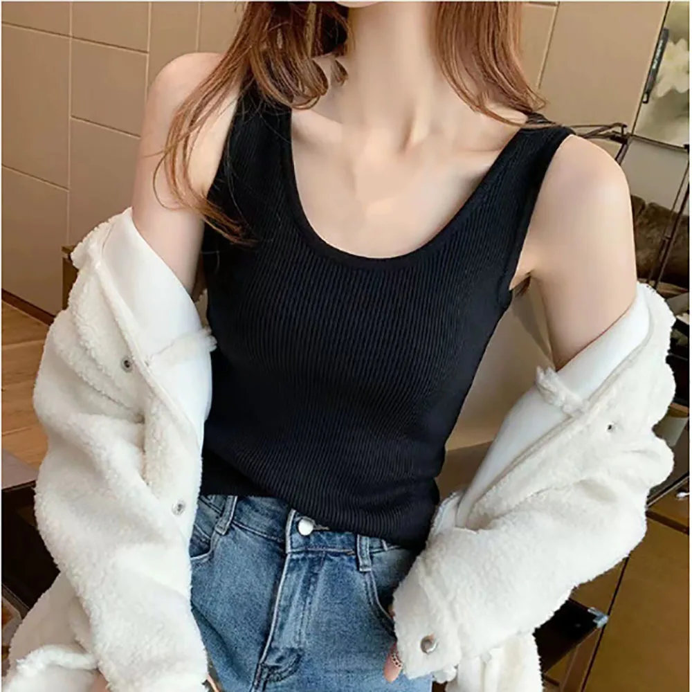 Top Trends: Women Top Sleeveless T-Shirt Summer Tank Casual Tops Slim Fit Vest Solid Color Shirt 2023 New Vest Thin Fashion Bottoming Shirt Shoppable Styles