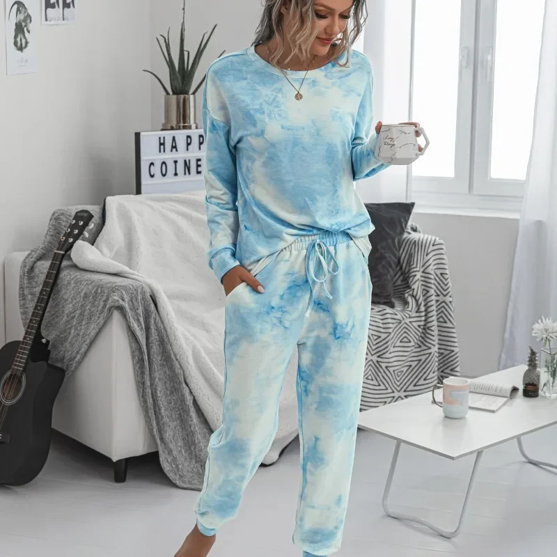 Top Trends: Womens Tie Dye Printed Long Sleeve Tops And Pants Long Pajamas Set Joggers PJ Sets Nightwear Loungewear Shoppable Styles