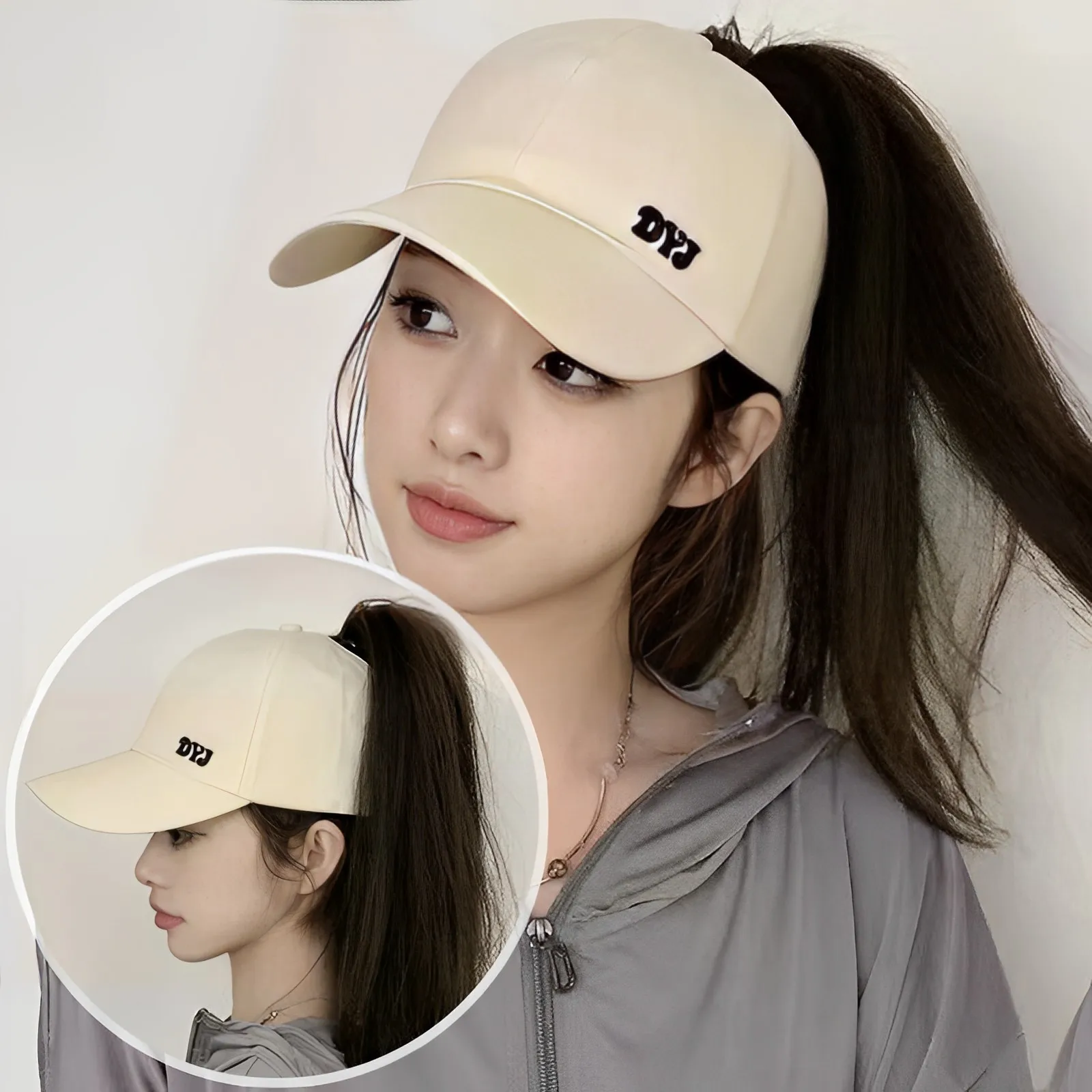 Top Trends: Summer Sun Hat Empty Top Ponytail Baseball Cap Women Lady Solid Color Adjustable Outdoor Visor Casual Sports Golf Tour Caps Shoppable Styles - Image 2