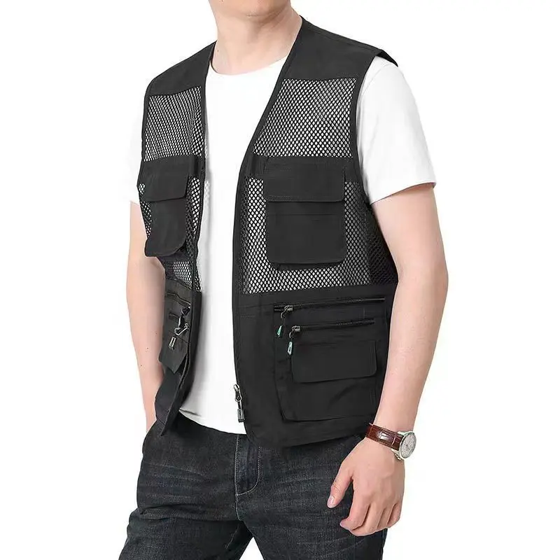 Top Trends: Summer Thin Mesh Vest Outdoor Sportsfor Jackets Bigsize Bomber Sleeveless Vest Casual Tactical Work Wear Camping Fishing Vests Shoppable Styles