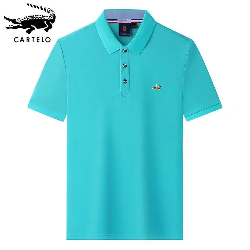 Top Trends: CARTELO Summer New Men&#039;s Lapel Polo Shirt Cotton Embroidered Short Sleeve Casual Business Fashion Slim Fit Polo Shirt For Men Shoppable Styles