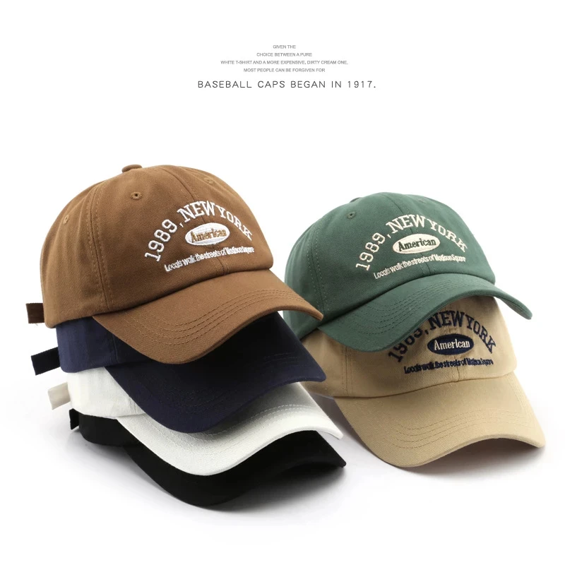 Top Trends: Men And Woman&#039;s Baseball Caps Adjustable Casual Embroidered 1989 New York American Cotton Sun Hats Unisex Solid Color Visor Hats Shoppable Styles