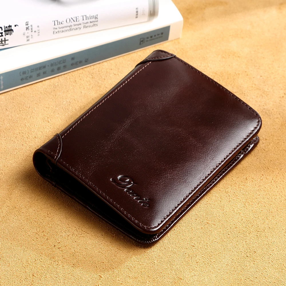 Top Trends: Men&#039;s Wallet 100% First Layer Cowhide RFID Anti-theft Brush Vertical Three Fold Vintage High-quality Multifunctional Wallet Shoppable Styles