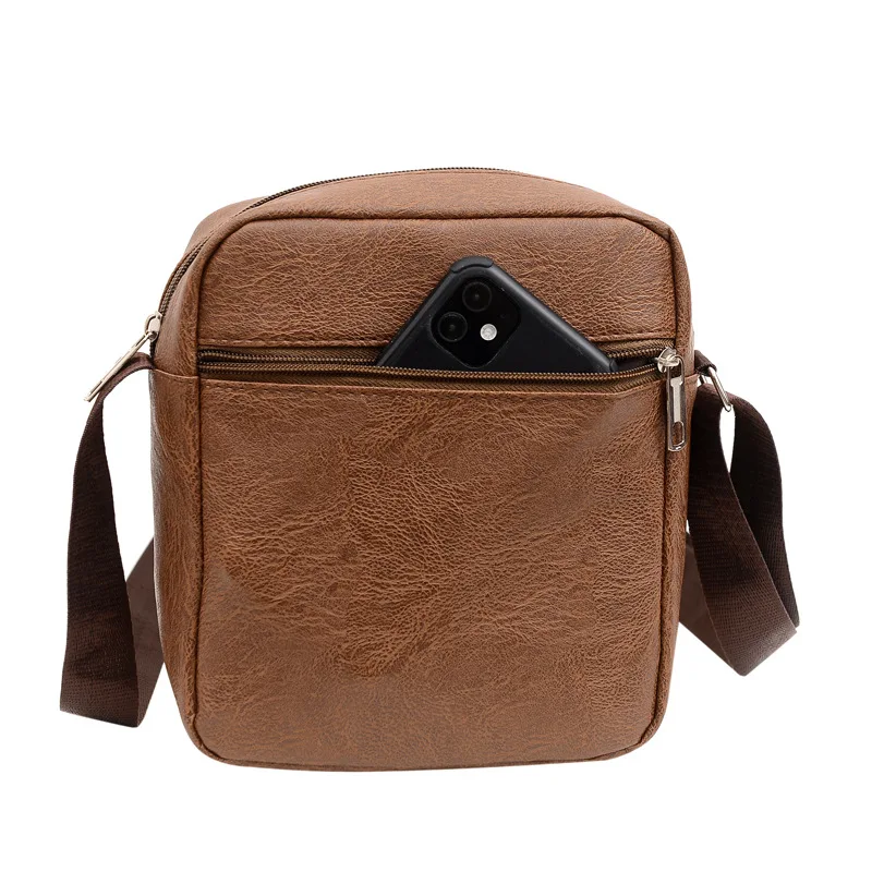 Top Trends: Fashion PU Leather Men's Shoulder Bag Large Capacity Male Crossbody Bag Business Messenger Bag Casual Sling Bag Shoppable Styles - Image 5