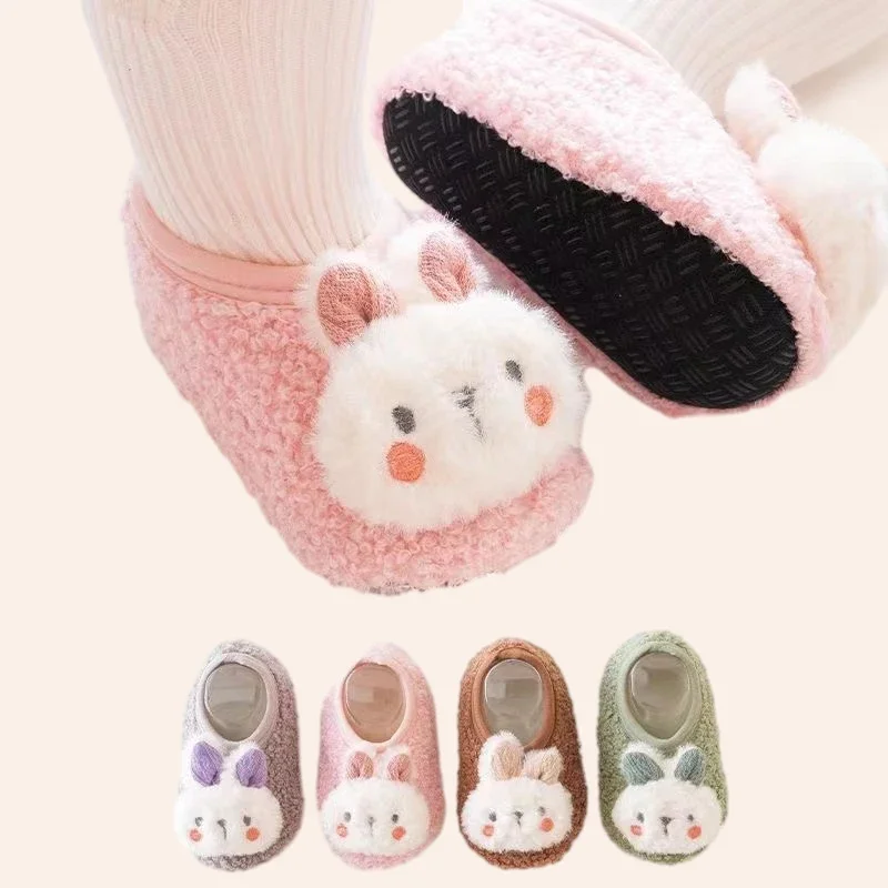 Top Trends: Non-slip Baby Floor Socks Cute Rabbit Pattern Newborn Winter Warm Slipper With Soft Sole Infant Toddler Walking Socks Shoe Shoppable Styles