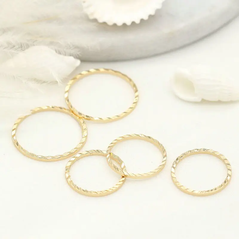 Top Trends: 10PCS 8MM 16MM 20MM 14K Gold Plated Brass Closed Rings Round Circle Charms Pendants High Quality Jewelry Findings Accessories Shoppable Styles