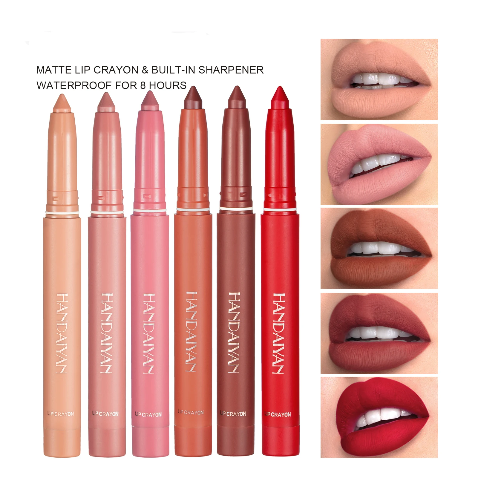 Top Trends: Matte Nude Lipstick Lip Liner 2 In 1 Long Wearing Waterproof Lip Ink Crayon Built-in Sharpener Professional Makeup For Women Shoppable Styles