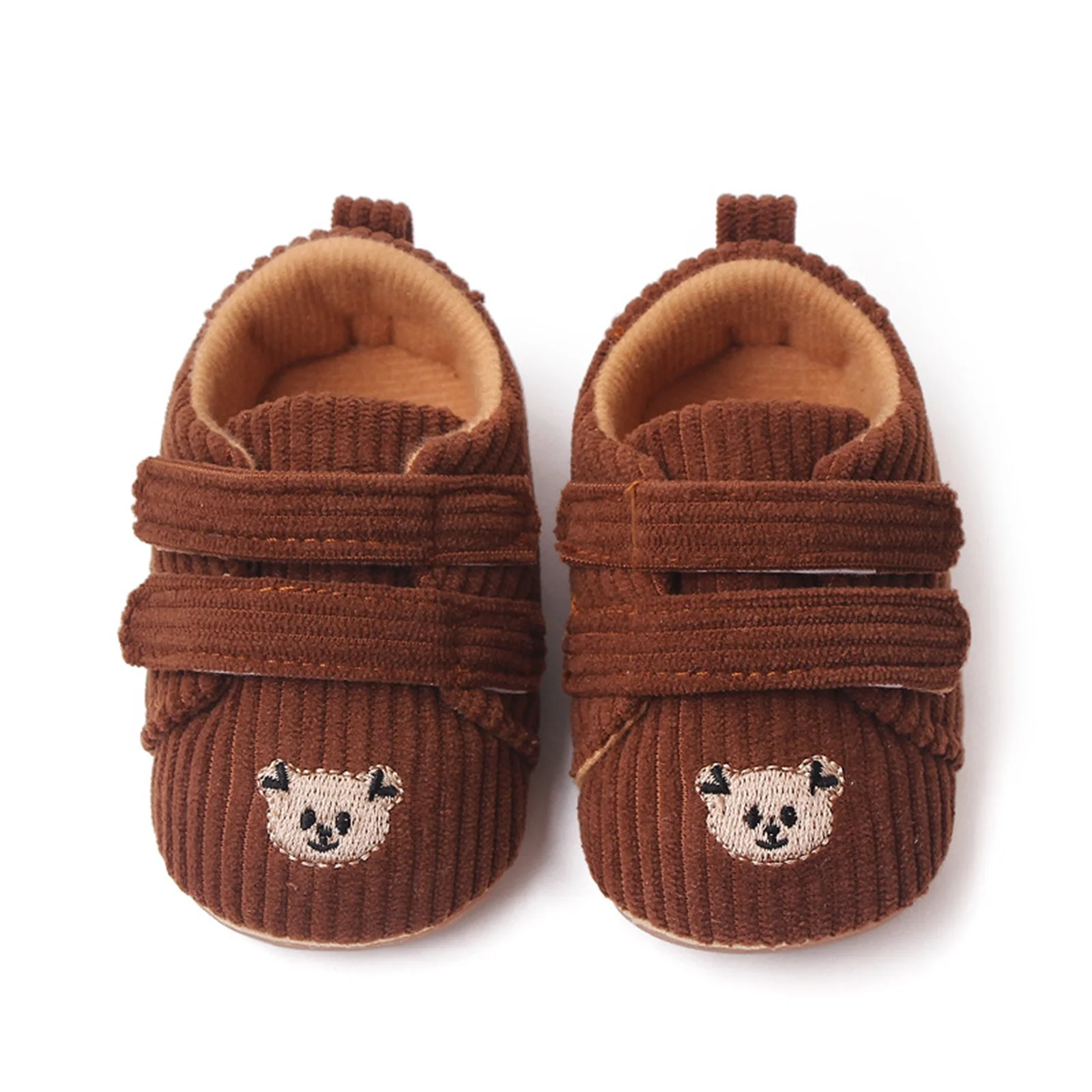 Top Trends: BeQeuewll Baby Girls Boys Suede Shoes Anti-Slip Soft Sole Cartoon Bear Shoes Toddler First Walking Shoes For 3-11 Months Shoppable Styles - Image 6