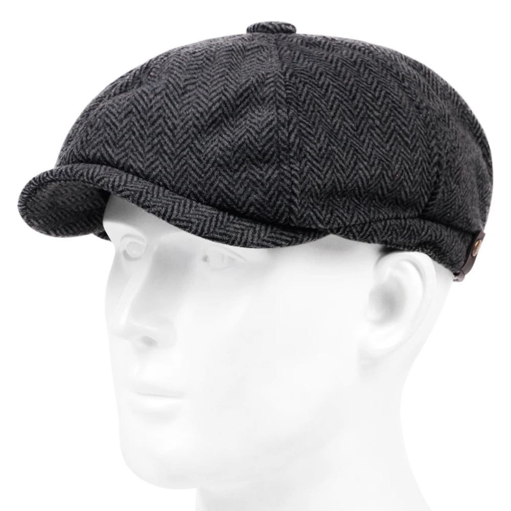 Top Trends: Men Women Wool Newsboy Caps Herringbone Flat Caps Coffee British Gatsby Caps Autumn Winter Warm Woolen Hats Gorras Shoppable Styles