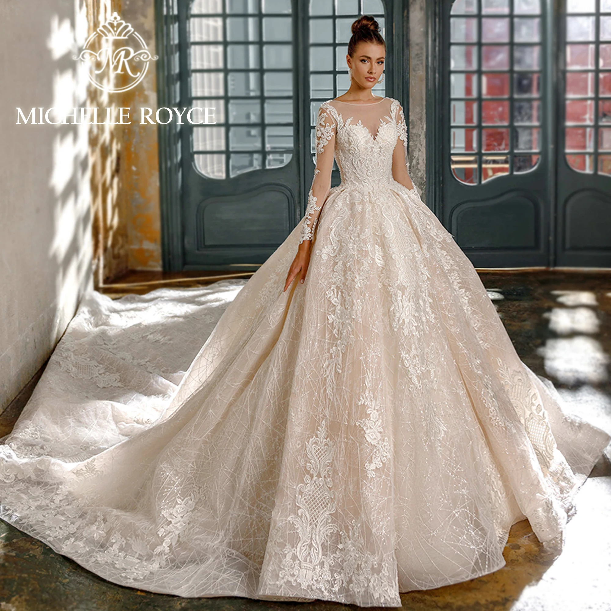 Top Trends: Michelle Royce Luxury Wedding Dresses For Women 2024 Sweetheart Appliques Beaded Sexy Long Sleeve Wedding Gown Vestidos De Novia Shoppable Styles