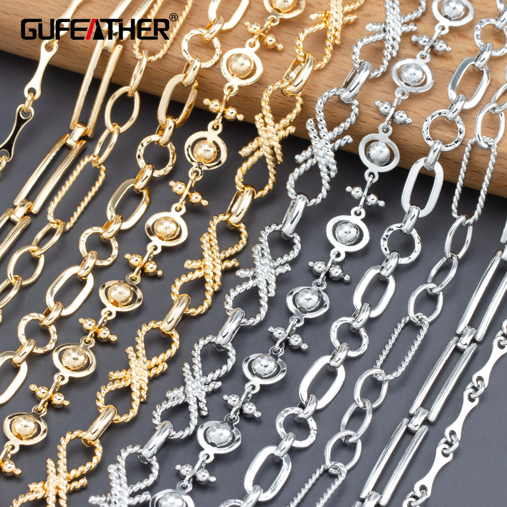 Top Trends: GUFEATHER C283, diy Chain, pass REACH, nickel Free, 18k Gold Rhodium Plated, copper Metal, jewelry Making, diy Bracelet Necklace, 1m / lot Shoppable Styles