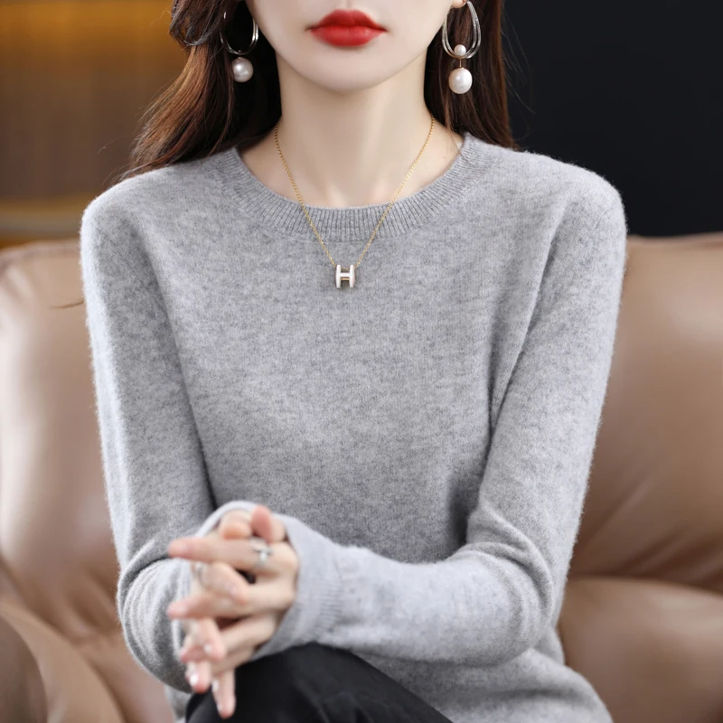 Top Trends: Women&#039;s 100% Pure Wool Cashmere Sweater O-Neck Pullover Knitted Casual Sweater Winter New Long-Sleeved Warm High-Grade Jumper Shoppable Styles