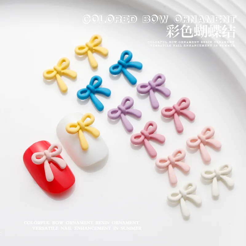 Top Trends: 10Pcs 8x8.5mm Alloy Bowtie Shaped Nail Charms Jewelry Korean Sweet Candy Design Nail Art Bowknot Charms Jewelry Manicure Stones Shoppable Styles