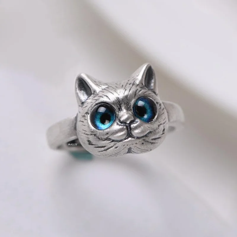 Top Trends: Charm Blue Eyes Cat Rings For Women Girls Cute Animal Trendy Men Jewelry Gifts Shoppable Styles