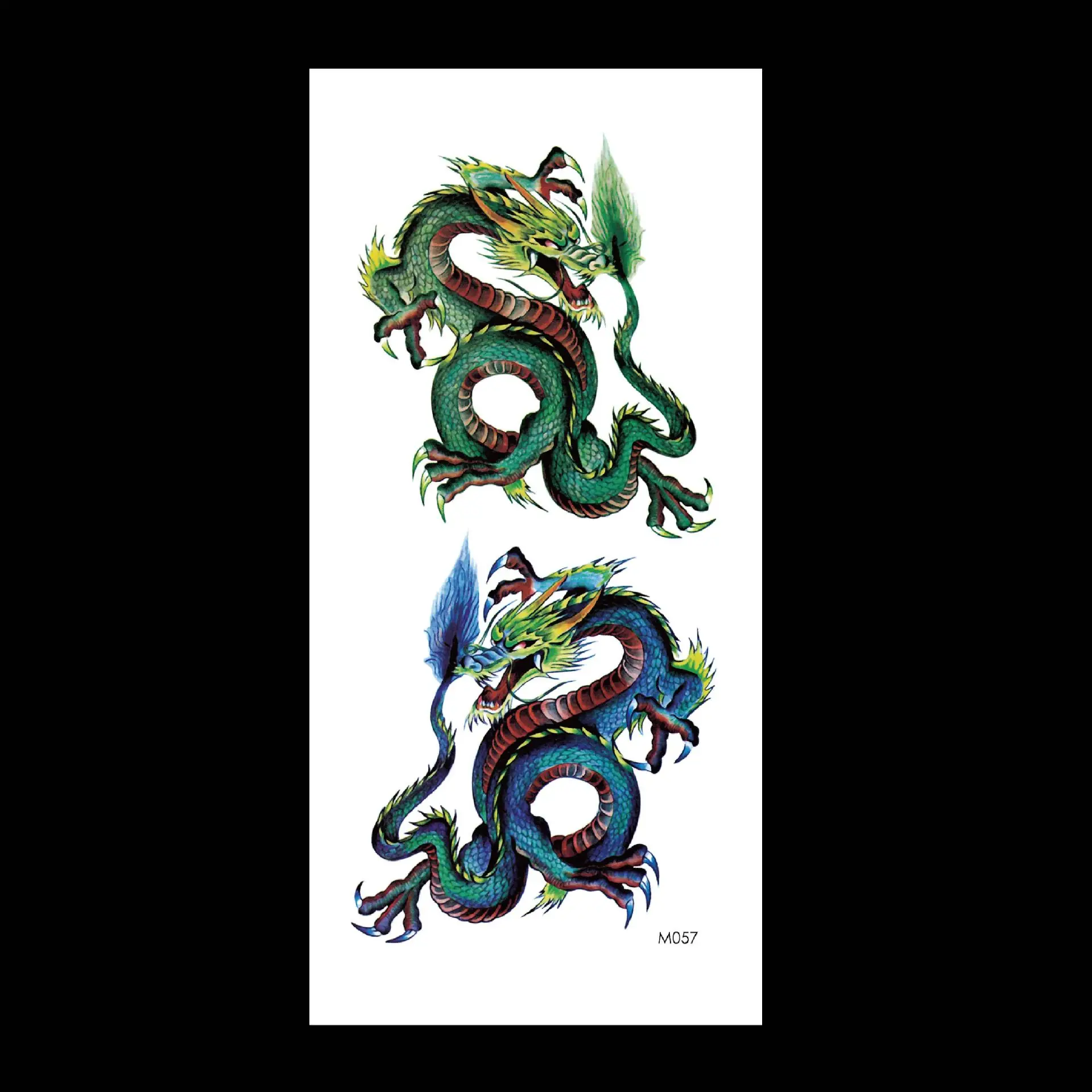 Top Trends: Classic Flower Arm Lifelike Left Green Dragon Right White Tiger Dragon Tiger Tattoo Sticker Half Arm Temporary Tattoo Stickers Shoppable Styles - Image 6