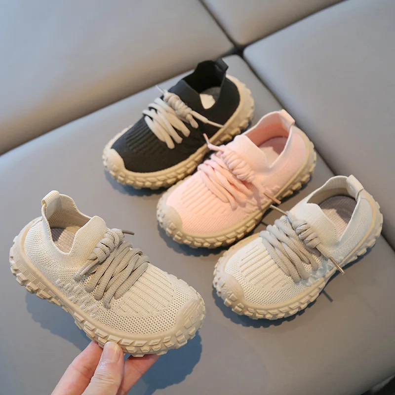 Top Trends: Kids Knitted Sneakers Breathable Mesh Shoes Boys' Casual Sneaker Girls' Non Slip Tire Sole Baby Shoes Shoppable Styles