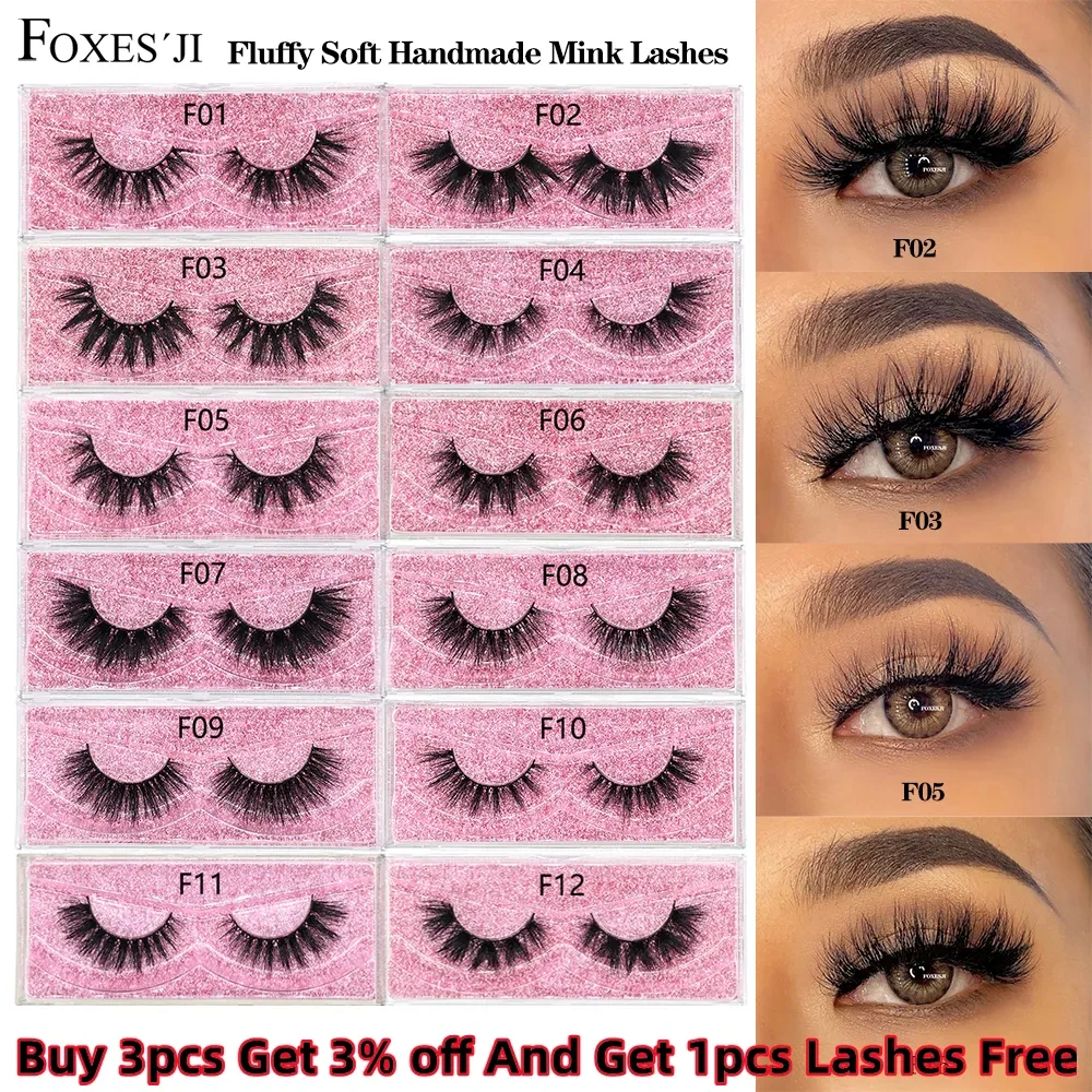 Top Trends: FOXESJI Mink Lashes Fluffy Dramatic Wispy False Fake Eyelashes Cross Lash Extension Natural Soft 3D Mink Lashes Eyelashes Makeup Shoppable Styles