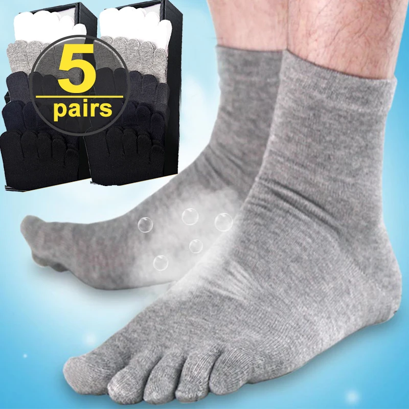 Top Trends: 5Pairs Toe Socks Men And Women Five Fingers Socks Breathable Cotton Socks Sports Running Solid Color Five Finger Stockings Shoppable Styles