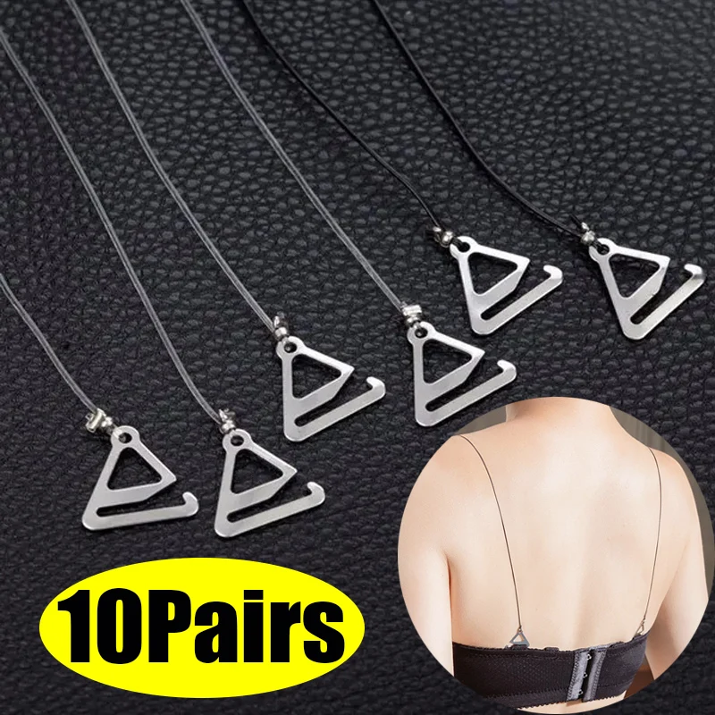 Top Trends: 20Pc=10Pair Clear Bra Strap Silicone Bra Accessories Bra Shoulder Strap For Women Adjustable Transparent Hook Invisible Straps Shoppable Styles