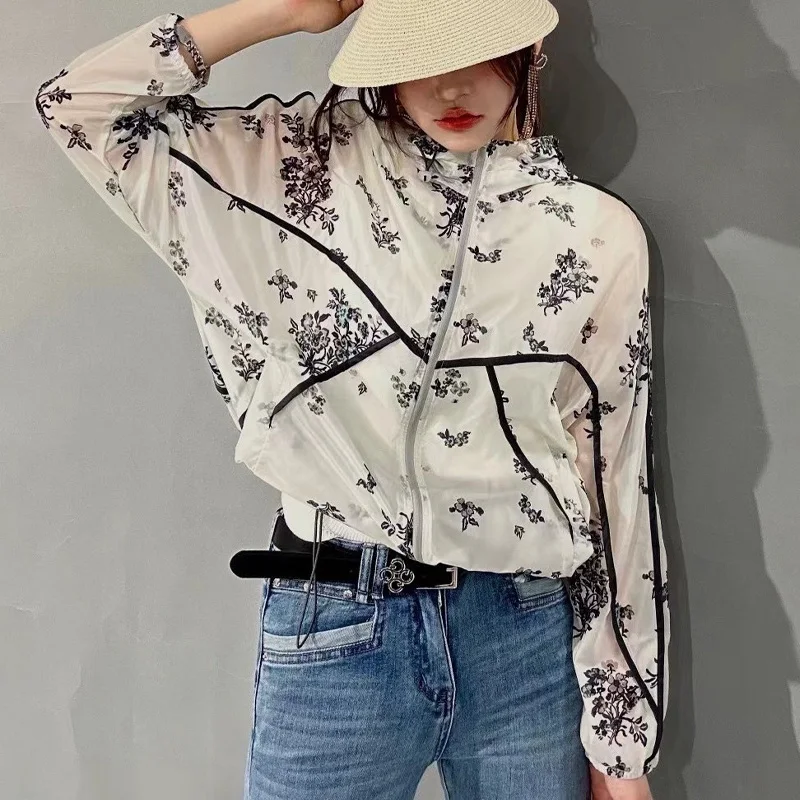 Top Trends: 2023 New Summer And Korean Version Niche Design Sense Versatile Hooded Loose Skin Friendly Floral Breathable Women&#039;s Sunscreen Shoppable Styles