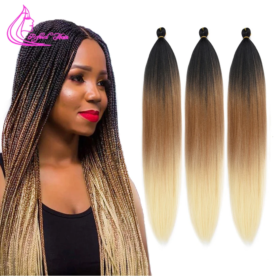 Top Trends: Refined 26 Inch Long Jumbo Braids Yaki Straight Easy Braid Hair Synthetic DIY Ombre Braiding Hair Extensions For Black Woman Shoppable Styles