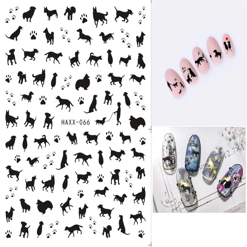 Top Trends: Dogs Cats Nails Art Manicure Back Glue Decal Decorations Design Nail Sticker For Nails Tips Beauty Shoppable Styles