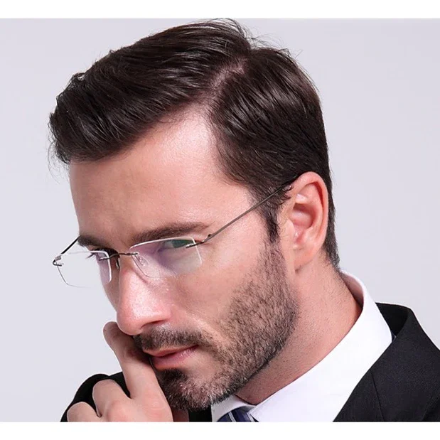 Top Trends: Ultralight Frameless Eyeglasses Titanium Alloy TR90 Glasses Frame Men High Quality Super Stretch Metal Temple Eyeglasses Frame Shoppable Styles - Image 2