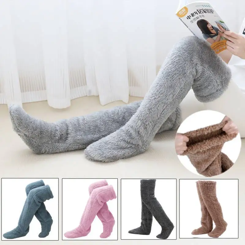 Top Trends: Fluffy Leg Warmers Stocking Winter Warm Leg Cover Home Over Knee Socks Thick Woolen Pants Leg Warmers Bed Long Socks Slippers Shoppable Styles