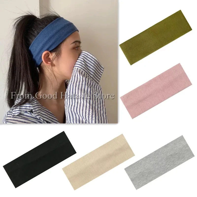 Top Trends: New Girls' Candy Color Knitted Hair Band Yoga Exercise Sweat-absorbing Headband Thread Cotton Face Wash Makeup Hair Bands Shoppable Styles