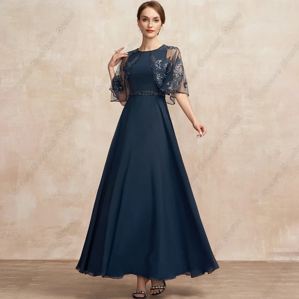 Top Trends: Scoop Mother Of Bride Dresses For Women Half Sleeve 2023 A Line Wedding Party Gown With Lace New Summer Vestido De Noche Shoppable Styles