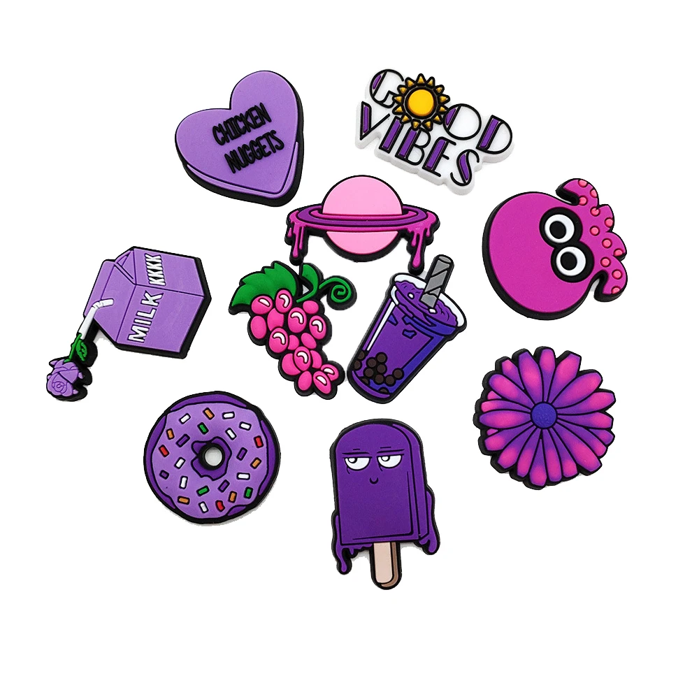 Top Trends: Single Sale Purple Cute Shoe Charms Pin For Croc Accessories Sandals Decorations Kid's Adults Birthday Party Favor Gifts Shoppable Styles