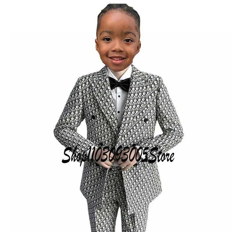 Top Trends: Luxury Suit For Boys Tuxedo For Wedding Double Breasted Child Jacket Pants 2 Piece Formal Kids Party Blazer Set Shoppable Styles