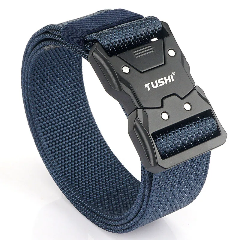 Top Trends: TUSHI New Unisex Elastic Belt Hard Alloy Quick Release Buckle Tough Stretch Nylon Men's Military Tactical Belt Work Accessories Shoppable Styles - Image 3