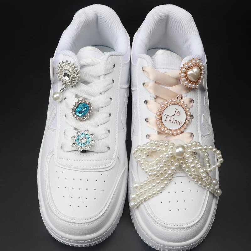 Top Trends: Shoelaces Clips Buckle Decorations Shoe Charms Rhinestones Pearl Gem Girl Gift For Sneakers Casual Fashion Shoes Accessory 1PCS Shoppable Styles