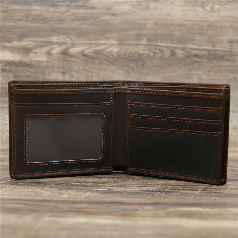 Top Trends: Retro Men's Short Wallet First Crazy Horse Leather Multi-Function Multi-Card Wallet Coin Purse Casual Business All-Match Shoppable Styles - Image 2