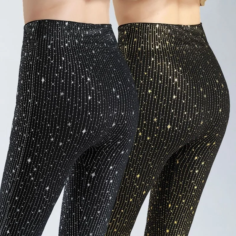 Top Trends: Sequin Black High Waist Elastic Glitter Leggings Autumn Winter Thick Warm Fitness Pants Pencil Trousers Shoppable Styles