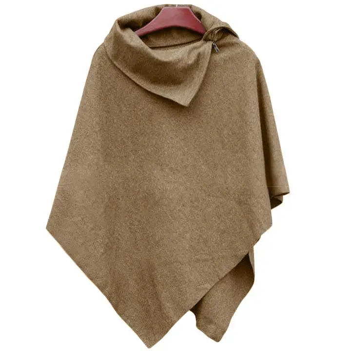 Top Trends: Women Poncho Cape Asymmetric Hem Cloak Solid Color Leisure Wool Blend Outwear Female Clothing Wholesale Dropshipping Streetwear Shoppable Styles