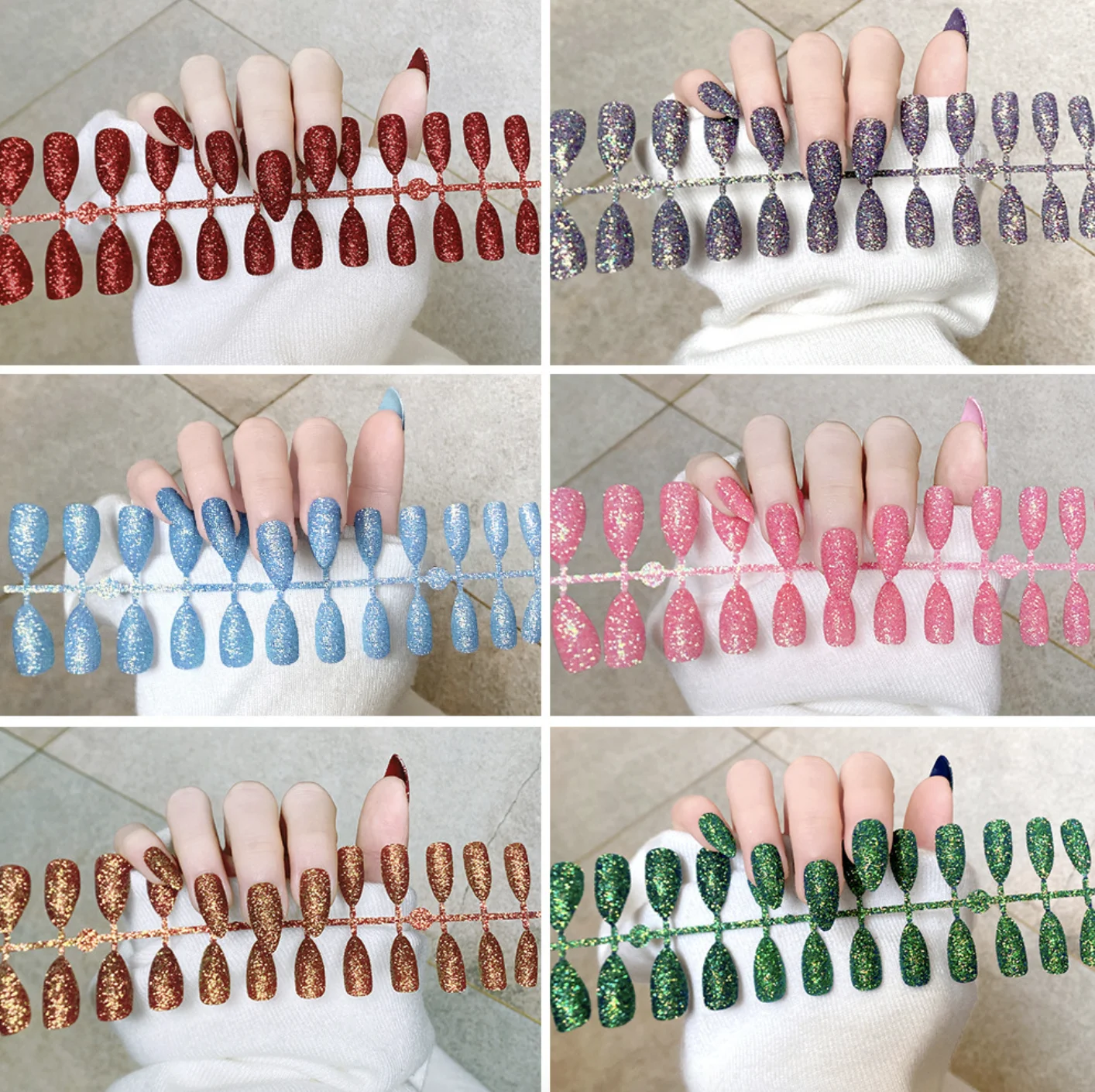 Top Trends: Nail Supplies Short Nails Press On Full Set Nails Girl Ballet False Nails Finished Nail Art Glitter Shiny Blingbling Fake Nails Shoppable Styles