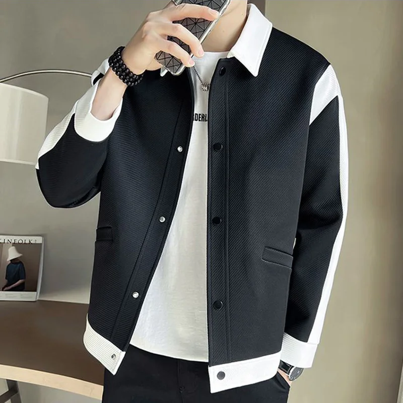 Top Trends: Fashion Lapel Button Spliced Pockets Casual Coats Men's Clothing 2023 Autumn New Loose Korean Tops Long Sleeve All-match Jackets Shoppable Styles