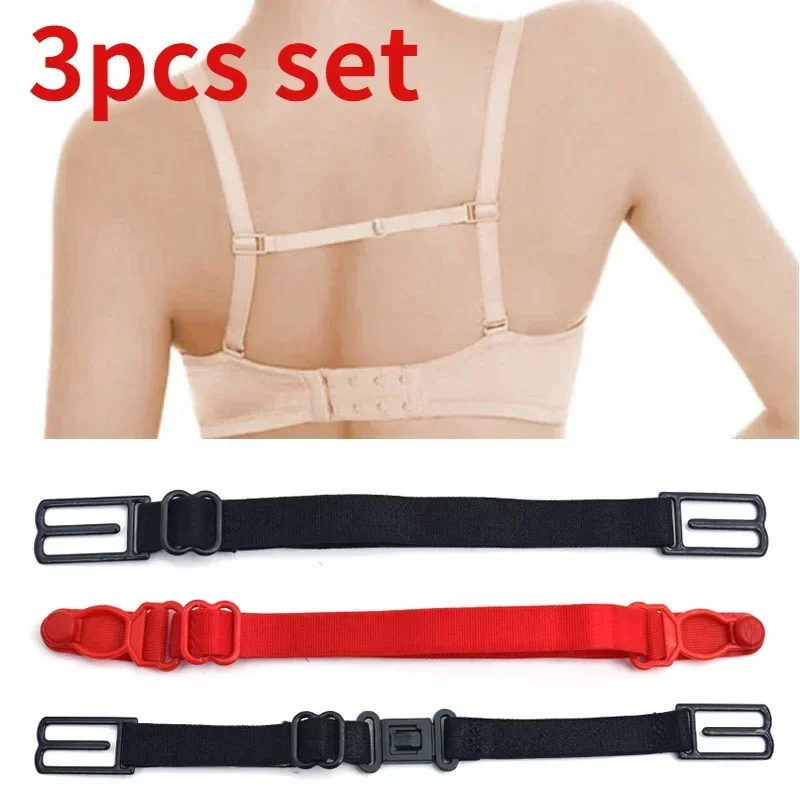 Top Trends: 3pcs Women Anti Slip Bra Strap Double-shoulder Back Hasp Holders Buckle Belt All Match Invisible Elastic Straps Bra Extender Shoppable Styles