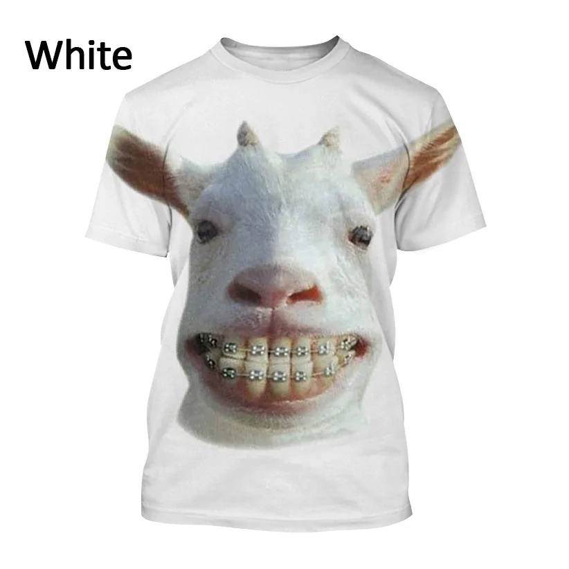 Top Trends: 2023 New Funny Animal Goat Men's T-shirts Women's 3D Printing T-shirt Casual Round Neck Short-sleeved Street Style T-shirt Tops Shoppable Styles