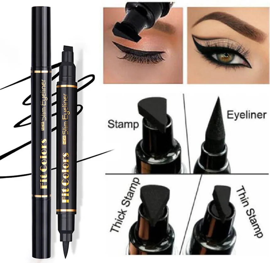 Top Trends: Big Seal Stamp Liquid Eyeliner Pen Waterproof Fast Dry Black Eye Liner Pencil With Eyeliner Cosmetic Double-ended Eyeliner Shoppable Styles