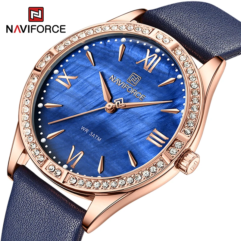 Top Trends: NAVIFORCE Top Brand Luxury Women's Watches Classic Leather Female Wristwatch 30m Water Resistant Ladies Watch Reloj Mujer NF5038 Shoppable Styles