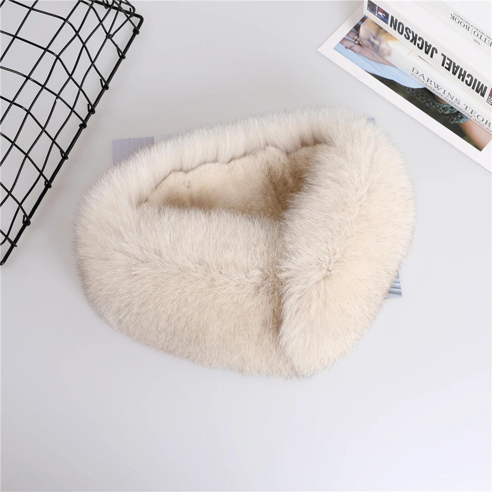 Top Trends: Women's Winter Warm Real Fox Fur Scarf Scarves Rex Rabbit Lining Neck Warmer Snood Ring Cowl Scarf Lovely Neckcheif Mufflers Shoppable Styles - Image 5