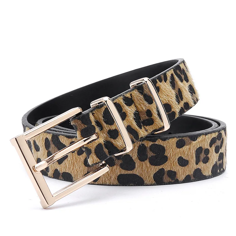 Top Trends: Personalized Creative Leopard Print Horse Hair Women&#039;s Belt Paired With Jeans, A New Fashion Trend Accessory From Europe America Shoppable Styles