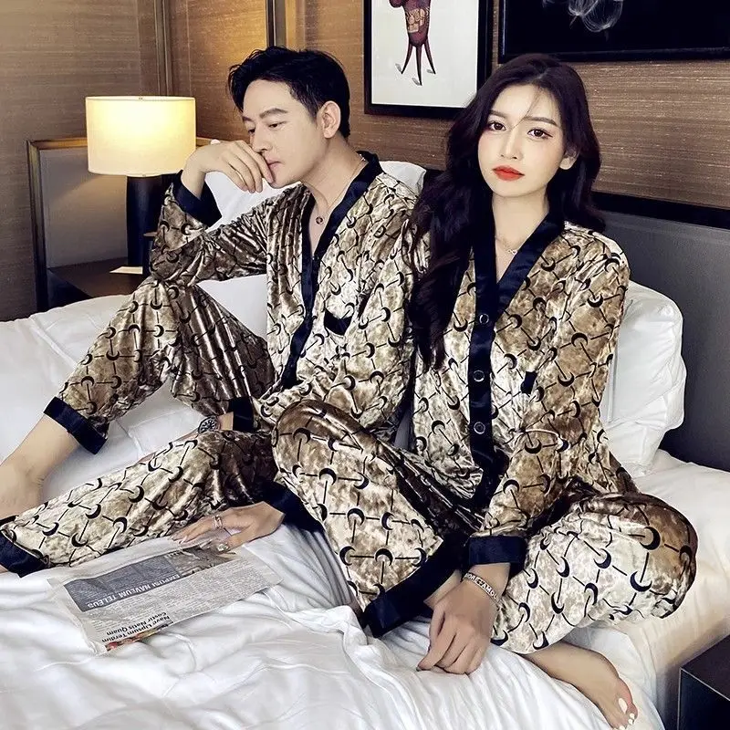 Top Trends: New Couple Velvet Pajamas Women Men Autumn Winter Sleepwear Long Sleeve Casual Nightwear Pyjamas Suit Home Clothes Sleep Set Shoppable Styles