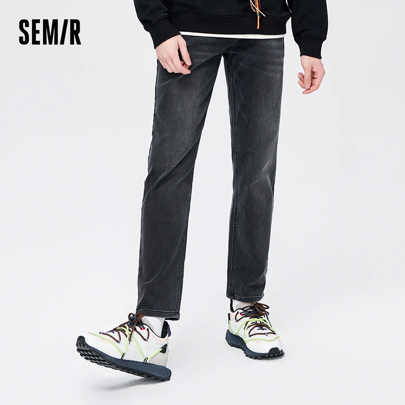 Top Trends: Semir Men Jeans Spring Autumn Fashion Retro College Style Simple Pants Commuting Fit Small Straight Men Trousers For Men Shoppable Styles